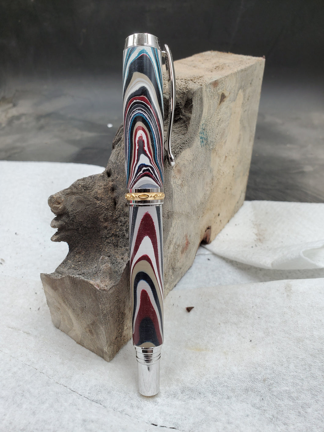 Fordite rollerball pen