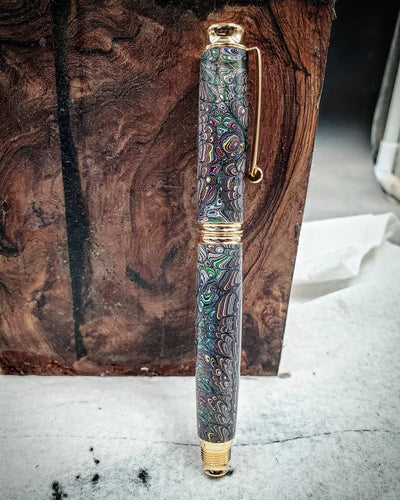Rare fordite rollerball pen